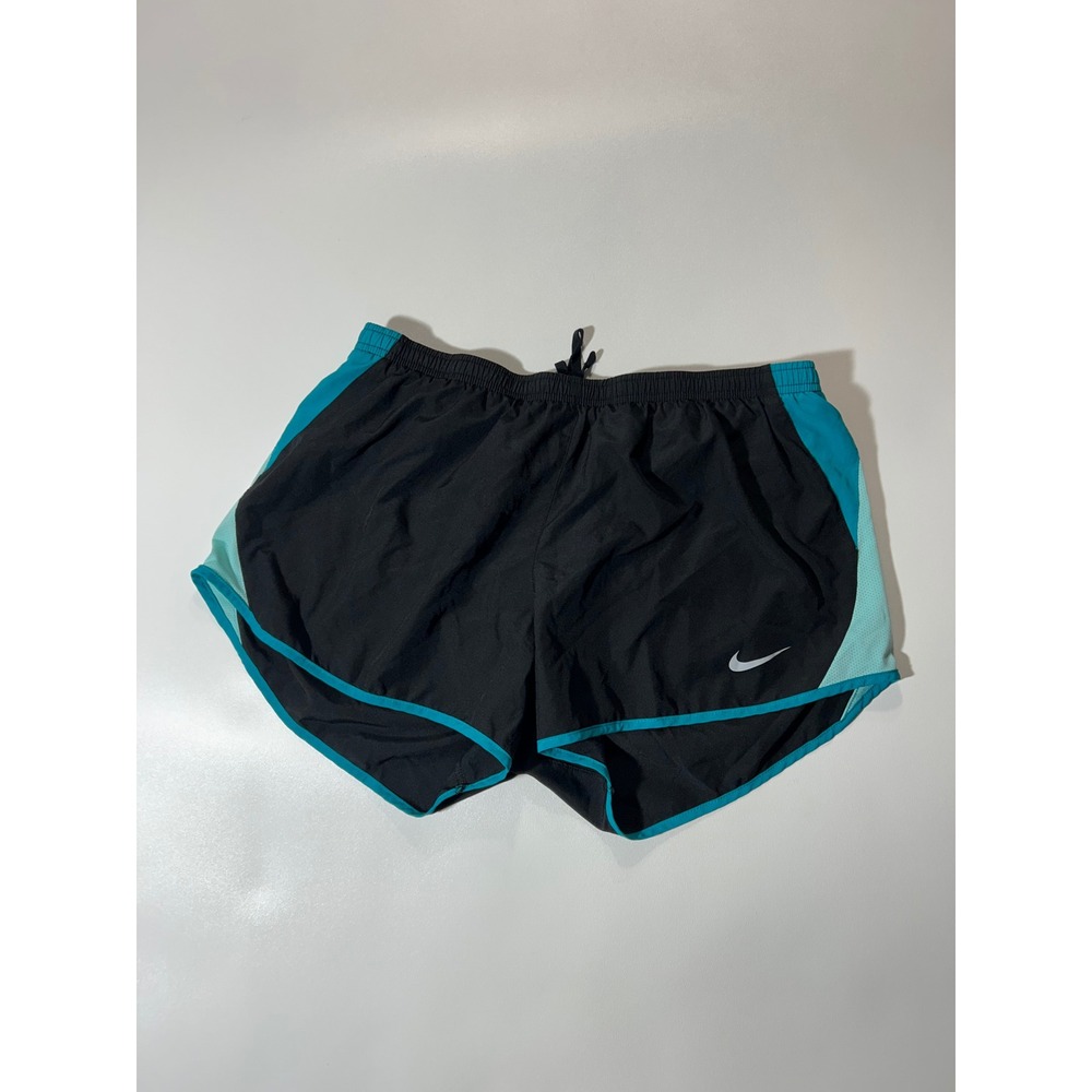 Nike Running Shorts Womens XL Black Teal Excellent Dri-FIT Mesh Trim Athletic